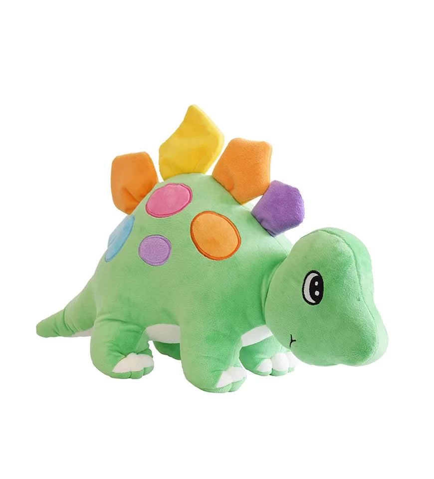 Green plush stuffed dinosaur soft toy